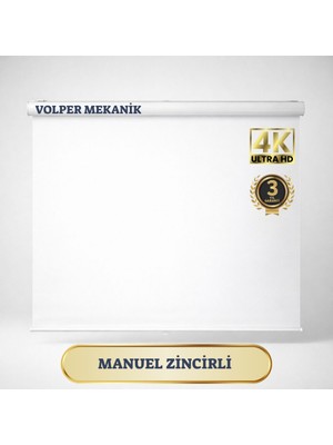 Volper Mekanik Manuel EN150CM BOY160CM Projeksiyon Perdesi Yeni Akıllı Kumaş Blackout-Işık Geçirmez