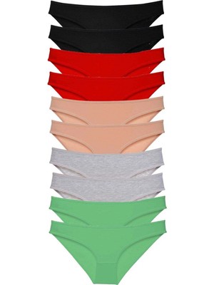 MiraLive 10 Adet Süper Eko Set Likralı Kadın Slip Külot 502