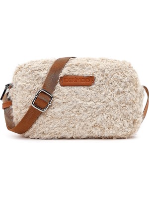 Derimod Kadın Krem Uzun Askılı Peluş Çapraz Çanta 25WBD2562PH