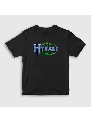 Presmono Unisex Çocuk Siyah Logo Hytale T-Shirt