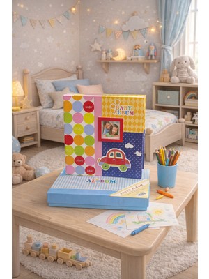 Angelphoto  10X15 Bebek Fotoğraf Albümü – 26X29 Cm, Anı ve Duygu Not Alanlı