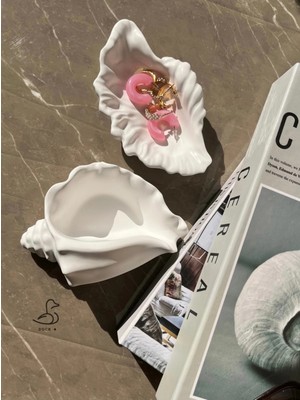 CasadiDuck Deniz Kabuğu Şeklinde Dekoratif Obje/mumluk 4’lü 15-10 cm