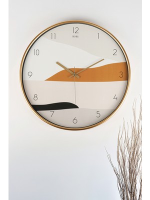 PremiumPort Sesli ve Şık Muyika Pino 42 cm Gerçek Cam Duvar Saati