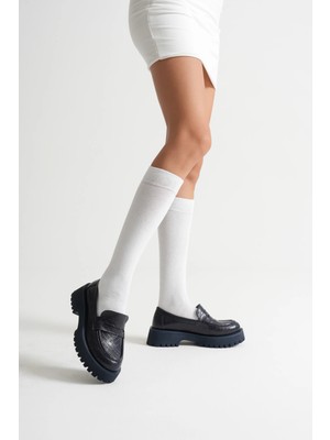 MFT Ayakkabı Kadın Günlük Rahat Loafer Lacivert