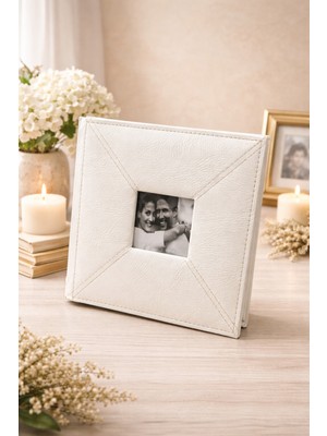 Angelphoto  23X23 cm Kare Fotoğraf Albümü – 10X15 Siyah Yaldızlı / Tek Dikişli 200 Foto | Sert Kapak Anı Albümü