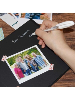Angelphoto  Kişiye Özel Siyah Anı Defteri Fotoğraf Albümü 20X20CM