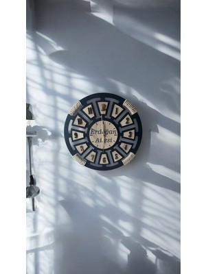 PremiumPort Kişiye Özel Dekoratif Aynalı 40X40 cm Halatlı Duvar Saati