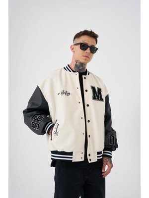 Machinist Erkek Wild Hunt Death Oversize Bomber Ceket Ekru