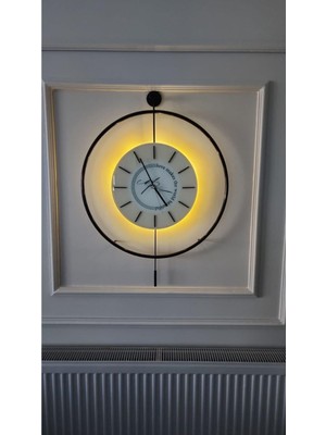 PremiumPort Modern Siyah Pilli LED Metal ve Cam Duvar Saati, Xxl Büyük Boy
