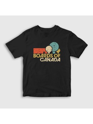 Presmono Unisex Çocuk Siyah Logo Boards Of Canada T-Shirt