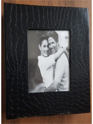 Angelphoto  100LÜ 15X20CM Fotoğraf Albümü Siyah - Deri Kaplı Foto Pencereli - Aile Resimleri Için Album