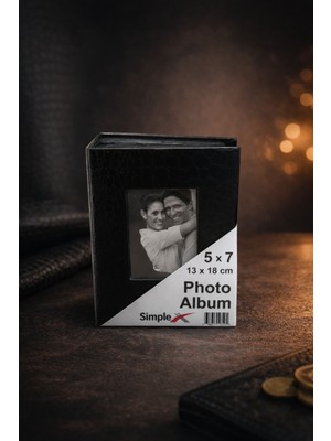 Angelphoto  13X18 Fotoğraf Albümü 100 Fotoğraflık – Ince Kapaklı – Siyah / Beyaz / Bordo