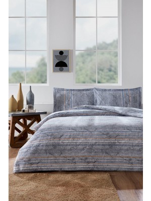 Özdilek Ranforce -Colorado Mavi- Lastikli Çarşaflı Battal Boy Çift Kişilik Nevresim Takımı