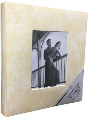 Angelphoto  500LÜK Fotoğraf Albümü 10X15CM 500 Lük Çerçeveli Vinleks Deri 10X15 Fotoraf Albüm Krem Bej