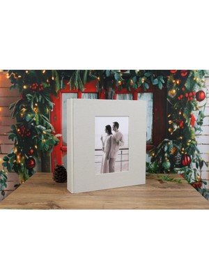 Angelphoto  10X15CM 500’LÜK Koton Desenli Klasör Tipi Lüks Fotoğraf Albümü (Krem)