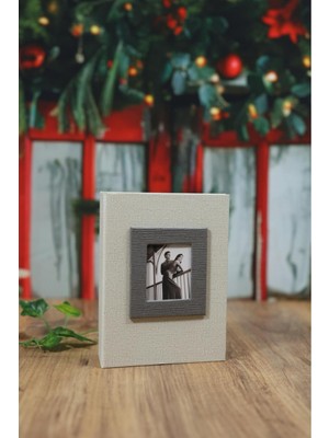Angelphoto  10X15CM 100'LÜK Koton Desenli Lüks Fotoğraf Albümü (Krem)