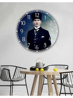 PremiumPort Şık 35X35 cm Atatürk Temalı Duvar Saati, Modern Dekor Için Ideal