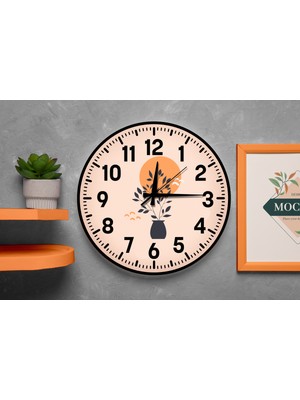 PremiumPort Dekoratif Türkçe Rakamlı Uv Baskılı Sessiz Duvar Saati