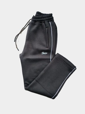 Gruva Erkek A Kalite 3 Iplik Kalın Kumaş Bol Kesim Baggy Eşofman Altı – Füme