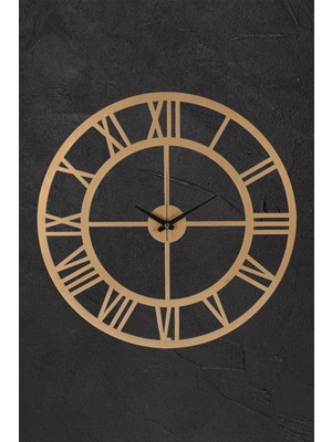 PremiumPort Modern Gold Metal Duvar Saati, Sessiz Mekanizma, 50CM, Şık Tasarım