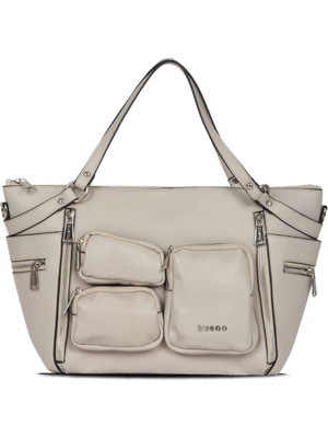 Bueno Shoes Gri Deri Kadın Omuz Çantası 01WBA7948 01WBA7948