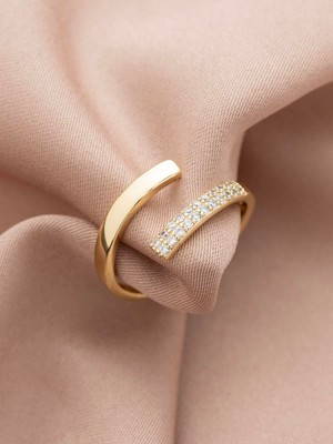 Xuping Çapraz Tasarım Zirkon Taşlı Özel Seri Yüzük