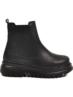 Ayakmod Siyah Cilt Kadın Bot 473093 Z