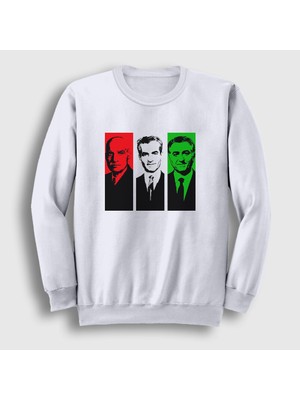 Presmono Unisex Beyaz Pahlavi Kings Of Iran Iran Sweatshirt
