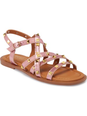 Tergan  Pembe Hakiki Deri Kadın Sandalet - K25Y1SN67778-J91