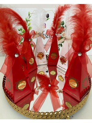 Siyah Lale Karton Külah Süslü Kırmızı Beyaz Karışık Içi Boş Nikah, Söz, Nişan Hediyelik - 50 Adet