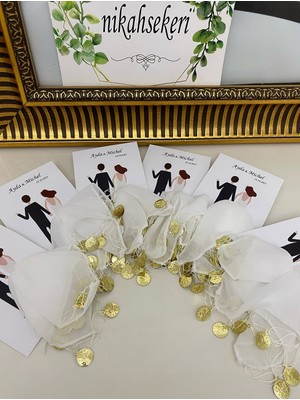 Siyah Lale Kartlık Halay Mendili Kına, Nikah, Söz, Nişan Hediyelik - 75 Adet