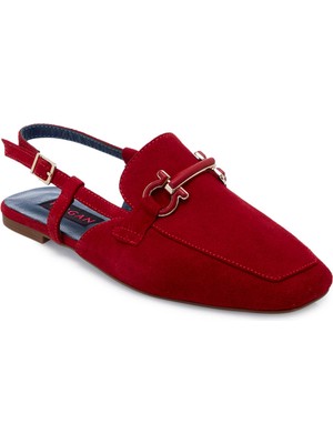 Tergan Kırmızı Hakiki Süet Deri Kadın Casual Ayakkabı - K25Y1AY67913-B78