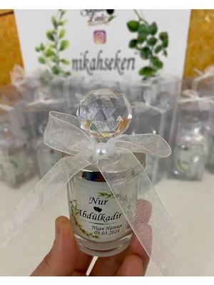 Siyah Lale Kristal Kapaklı Mum Cam Nikah, Söz, Nişan Hediyelik - 100 Adet