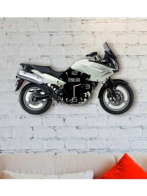 PremiumPort Kişiye Özel Motosiklet Temalı Ahşap Duvar Saati, Şık ve Benzersiz Dekor