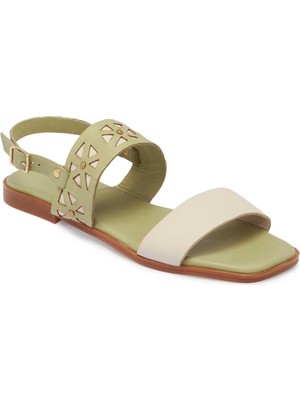 Tergan  Yeşil Hakiki Deri Kadın Sandalet - K25Y1SN67889-G81