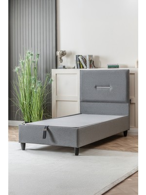 Cennet Yatak Jasmine Modeli Tek Kişilik Sandıklı Baza & Başlık Seti Modern ve Fonksiyonel 2'li Set