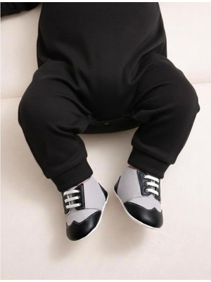 Minissa Baby Kids Hakiki Deri Bebek Ayakkabısı Kaydırmaz Tabanlı Ilk Adım Ayakkabısı Bağcıklı