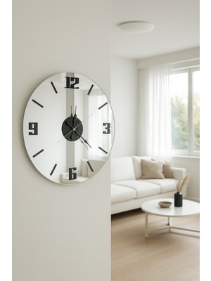 PremiumPort Şık 48 cm Düz Aynalı Modern Duvar Saati, Evinize Zarafet Katın
