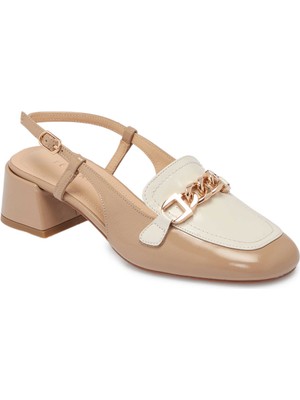 Tergan Nude Hakiki Rugan Deri Kadın Topuklu Ayakkabı - K25Y1AY67805-M3G