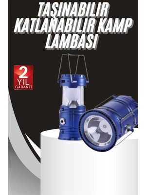 Senson Kamp Lambası Solar Şarjlı Kızaklı Kamp Feneri LED Lamba Işıldak - Lisinya