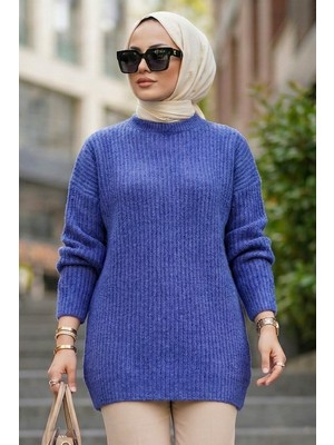 Neva Style Lavanta Tesettür Triko Kazak 8854LV