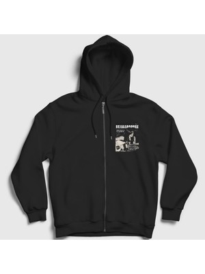 Presmono Unisex Siyah Space Cadet Beabadoobee Beatrice Bea Kristi Fermuarlı Kapüşonlu Sweatshirt