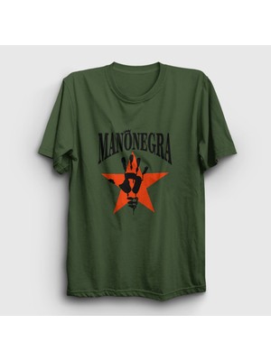 Presmono Unisex Haki Logo Mano Negra T-Shirt