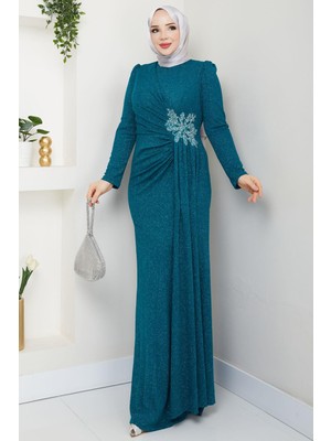 Esilanur Gözde Tesettür Abiye Petrol