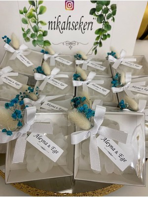 Siyah Lale Kutulu Mum Nikah, Söz, Nişan Hediyelik - 25 Adet