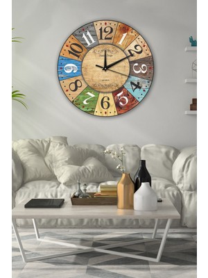 PremiumPort Retro Tarzda Şık Duvar Saati, 35X35CM, Şık ve Kullanışlı Tasarım