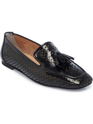 Tergan  Siyah Hakiki Rugan Deri Kadın Loafer - K25I1AY67912-A07