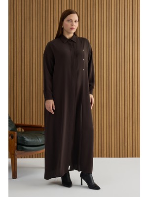 Aker Kahverengi Koza Logolu Elbise