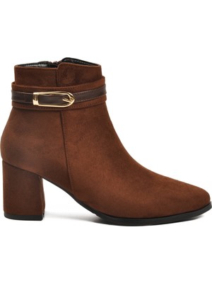 Ayakmod Kahve Süet Topuklu Içi Kürklü Kadın Bot 547815 Z