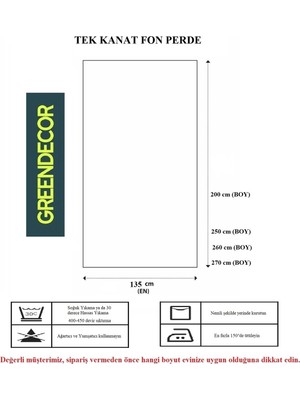 Greendecor Nevada Florida Arizona Bohem Desenli Özel Tasarım Dijital Baskılı (Tek Kanat) Bej Krem Şık Fon Perde